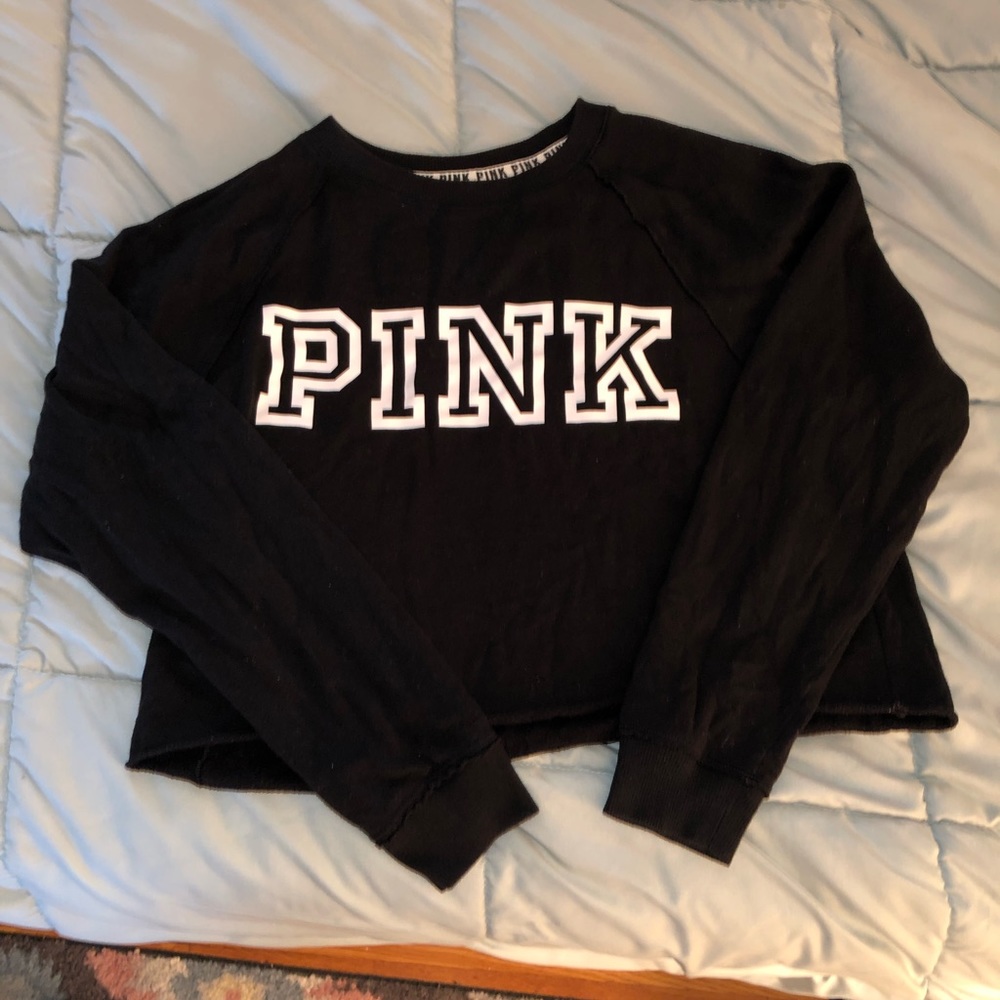 PINK Victoria Secret Crop Crewneck L/S Sweatshirt